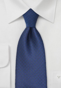 Cravate bleu marine à pois N&B