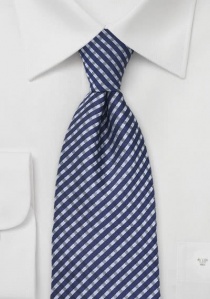 Cravate petits carreaux bleu foncé