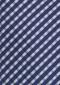 Cravate petits carreaux bleu foncé