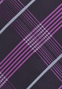 Cravate carreaux couleur mûre