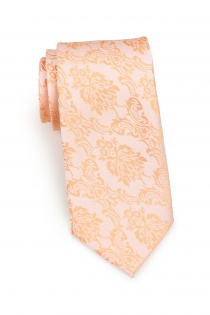 Coffret cadeau motif paisley abricot avec cravate,