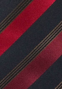 Cravate rouge et noire à rayures