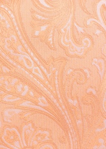 Cravate motif paisley cultivé abricot