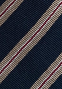 Cravate XXL club bleu à rayures or et rouge