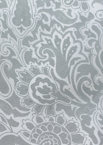 Cravate gris argent imprimé fleuri