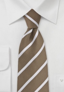 Cravate rayée marron perle