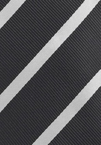 Cravate classique noire à rayures blanches