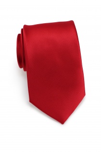 Cravate étroite unie rouge