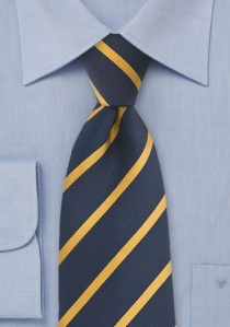 Krawatte Streifenstruktur filigran dunkelblau gelb