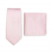 Cravate et pochette en set - rose clair
