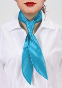 Cravate femme bleu cyan unie