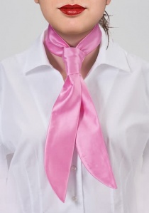 Cravate femme de service rose unie