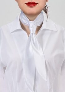 Cravate femme blanc pur unie