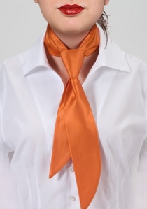 Cravate femme orange unie