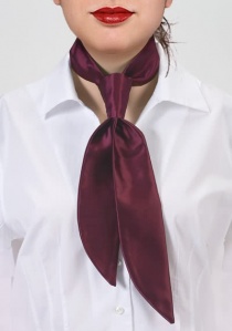 Cravate pour femme bordeaux unie