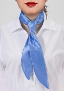 Cravate de service femme bleu acier uni