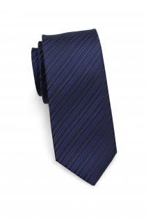 Cravate bleu marine lignes diagonales