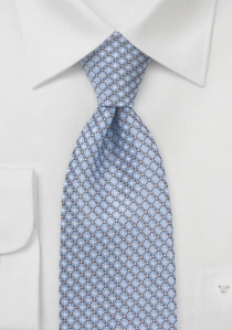Cravate bleu ciel imprimé géométrique gris