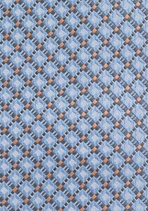 Cravate bleu ciel imprimé géométrique gris