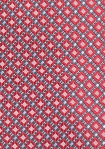 Cravate cerise imprimé géométrique gris