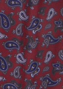 Foulard en soie, dessin Paisley élégant rouge