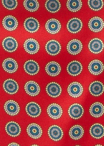Foulard en soie cercle-ornement rouge