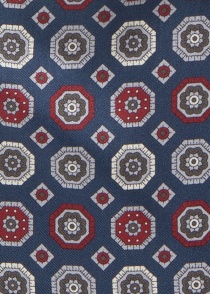 Foulard-cravate emblème octogonal bleu fumé