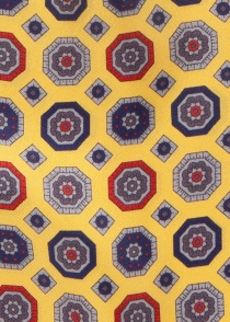 Foulard en soie octogonal-ornemental jaune doré