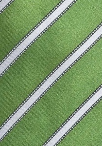 Cravate vert soutenu rayures blanches