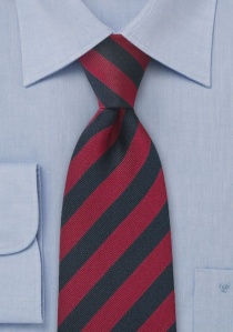 Cravate club rouge cerise bleu marine rayée