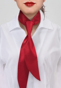 Cravate femme structure unie rouge