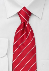 Cravate rouge vif rayures blanches enfant