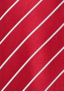 Cravate rouge vif rayures blanches enfant