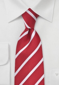 Cravate clip rouge décorée de rayures