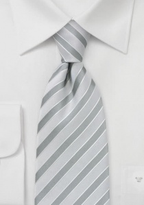 Cravate rayures gris argenté