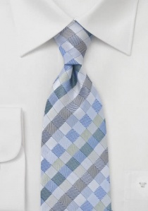 Cravate tissage bleue nuances grises