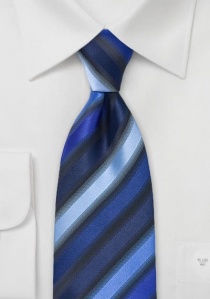 Cravate rayée nuances bleues
