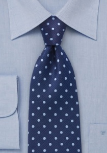Cravate bleu marine imprimé à pois