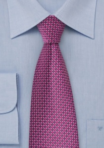 Cravate rose imprimé géométrique