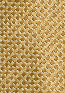 Cravate moutarde imprimé géométrique