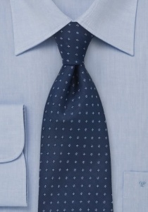Cravate bleu nuit petites fleurs