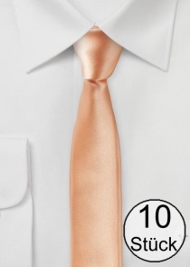 Cravate extra étroite forme abricot - pack de dix