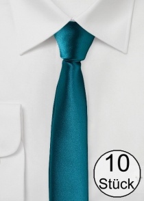 Cravate business extra fine turquoise foncé - pack