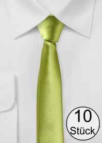 Cravate extra étroite forme vert forêt - pack de