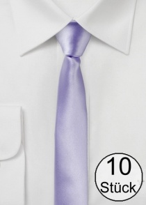 Cravate extra étroite lilas - pack de dix