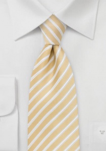 Cravate jaune clair rayures blanches