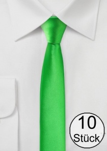 Cravate homme extra étroite vert - pack de dix