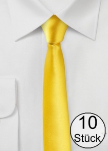 Cravate homme extra-étroite jaune - pack de dix
