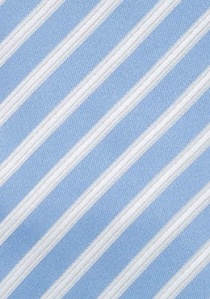 Cravate bleu ciel rayures blanches