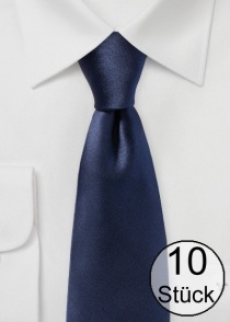 Cravate mode unie bleu marine - pack de dix